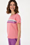 Women's Pink Crew Neck T-Shirt 50308639 -Vr041 - 3
