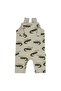 Organic Beige Crocodile Patterned Baby Boy Salopet with Snap Fasteners at the Bottom