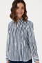 Women's Navy Blue Long Sleeve Striped Shirt 50299509-Vr033 - 3