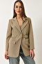Women's Mink Belt Detailed Lined Blazer Jacket 8132 60283134 - 4