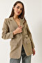 Women's Mink Belt Detailed Lined Blazer Jacket 8132 60283134 - 2
