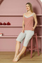 Striped Capri Pajama Set - 4