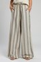Saige High Waist Wide Leg Cut Wide Leg 100% Cotton Striped Women's Trousers - 3