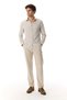 Men's Ecru Striped Regular Fit Long Sleeve Shirt - 3