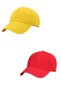 Unisex Adjustable Sports Yellow-red Basic Cap Hat Set of 2 - 3