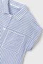 Girl's Shirt-Crop Two-Piece Set / Blue Striped - 4
