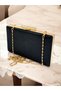 Black Color Non-Marking Glitter Satin Women's Evening Dress Bag - 5