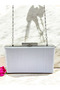 Silver Gray Stone Handle Glittery Satin Crystal Stone Decorated Women's Evening Dress Bag - 5