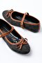 6321 Black Linen Daily Helmet Ballerinas with Buckle - 5