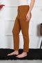 Fashion Stripe Women's Cotton Pocketed 3 Thread Bottom Sweatpants Brown 27510 - 2