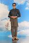 Fashion Stripe Women's Patterned Full Hijab Swimsuit with Pants Smoked 31074