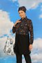 Fashion Stripe Women's Patterned Full Hijab Swimsuit with Pants Black 31075 - 3
