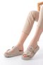 Dm-6010 Beige Daily Women's Slippers with Buckle Accessories