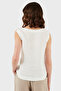 Regular Fit Round Neck Oval Cut Linen Top Top 6251714 - 2