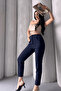 Women's Elise High-Waist Tapered-Leg Shaping Stretch Fabric Trousers with Elastic Back - 8