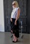 Black Pleated Midi Length Women's Skirt Mg2393 - 5