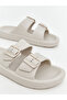 Light Beige Double Striped Girl's Slippers - 3