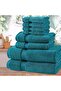 8 Piece 100% Combed Cotton 550 GSM Highly Absorbent Towel Set - Blue
