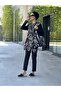 Zebra Women's Short Patterned Zippered Full Covered Hijab Swimsuit Set of 3 - 7