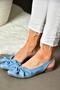 H726809004 Blue Denim Fabric Women's Ballerinas - 3