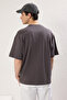 Mavi-Antrasit Oversize/Geniş Kesim 2'li Paket Baskılı-Düz %100 Pamuk T-Shirt TMNSS25TS00212 - 7