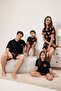 Siyah Unisex Çocuk %100 Pamuk Ayıcık Desenli Family/Aile-Kız Örme Pijama Takımı TKDSS25PT00016 - 2