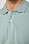 Men's Slim Fit Slim Fit 100% Cotton Plain Pique Mint Polo Collar T-Shirt - 4
