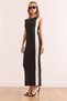 Women's Black Slit Color Detailed Maxi Knitwear Dress Elb- 19002359