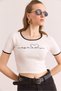 Women's White Heart Embroidered Crop Stretchy Cotton Blouse Blz- 19002906 - 4