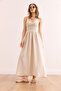 Women's Ecru Top Openwork Strap Midi Dress Elb- 19002360 - 5
