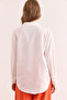Women's Ecru Silver Thick Shiny Striped Flowy Shirt Gml- 19001308 - 2