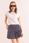 Women's Purple Piece Shorts Soft Textured Stretchy Mini Skirt Etk- 19000307 - 3
