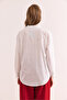 Women's White Green Single Pocket Regular Fit Cotton Shirt Gml- 19001307 - 2