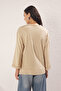 Beige Single Jersey Knitted T-Shirt with Printed Text Detail Tctss25Rt00002 - 4