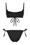 Siyah Simli Bralette Kaplı Regular Normal Bel Bikini Takımı TBESS25BT00103 - 5