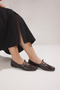 Brown Rope Lace Detailed Almond Toe Women's Ballerinas Takss25Be00014 - 2