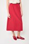 Red Color Pencil Form Long Length Women's Skirt - 7