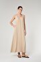 Beige Women's Loose Dress with Twisted Shoulder