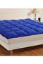 COTTON FIBER FILLED BLUE MATTRESS TOPPER 180 x 200 x 7 CM