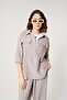 Brown Striped 100% Cotton Women's Casual Shirt - 5