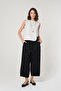 Stone Color Asymmetrical Cut Women's Sleeveless Crop Blouse - 3