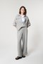 Gray Color Striped 100% Cotton Women's Loose Long Pants - 8