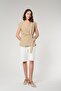 Camel Color Bone Buckle Belt Women's Double Breasted Vest - 4