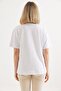 Women's Basic Tshirt White with Accessory Detail - 5