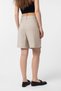 Beige Pleated Women's Bermuda Shorts - 5