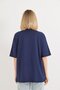 Oversize Crew Neck Basic Tshirt Navy Blue - 4