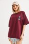 Embroidered Crew Neck Tshirt Claret Red - 4