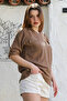 Light Brown Hooded Buttoned Long Sleeve Double Cap Pocket Washable Casual Woven Blouse 72 62 - 2