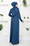 Indigo Evening Dress - Stone Embroidered Belt, Model 5029sl890-m - 6