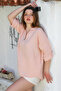 Powder Shirt Collar Buttoned Long Sleeve Washed Casual Muslin Woven Blouse 7065 0 - 5